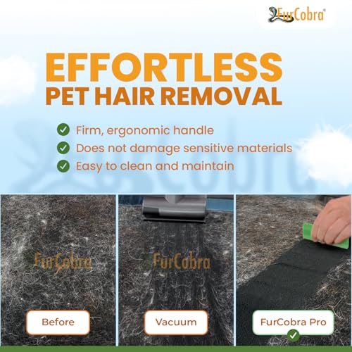 Pro Pet Hair Remover for Car Detailing, Carpet & Couch – Multi-Blade Dog & Cat Hair Scraper for Auto Interior, Upholstery, Furniture & Home – Reusable Embedded Fur Removal Tool - color: Green