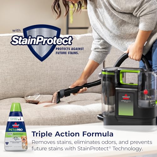 BISSELL® Little Green® Max Pet SmartMix Portable Carpet and Upholstery Deep Cleaner, Car/Auto Detailer, with SmartMix Technology, Self-Cleaning Tough Stain Tool and Pet Hair Removal Tool, 38572 - style: Little Green Max Pet SmartMix