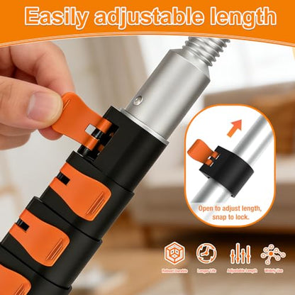SISUPASSIE Telescoping Extension Pole, Reach to 36FT Telescoping Pole Multi-Purpose 7-30FT Lightweight, Sturdy with Universal Twist-on Metal Tip Extendable for Dusting Painting Window Cleaning - size: 30 Feet