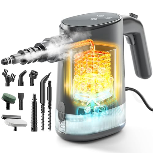 Handheld Steam Cleaner for Home, 15s Instant Heat Pressurized Steam Cleaner, Lightweight Upgrade 650ML Tank, Portable Steam Cleaner for Kitchen, Grout, furniture, Car, Bathroom & Clothes