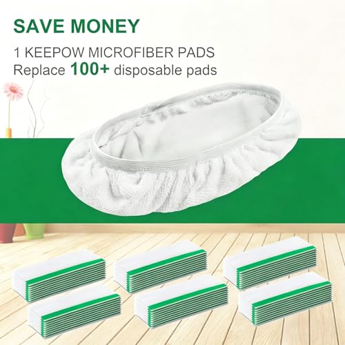 KEEPOW Reusable Wet Pads Compatible with Swiffer Sweeper Mop, Dry Sweeping Cloths, Washable Microfiber Wet Mopping Cloth Refills for Surface/Hardwood Floor Cleaning, 8 Pack (Mop is Not Included) | Dry Sweeping Cloths, Washable Microfiber Wet Mopping Cloth