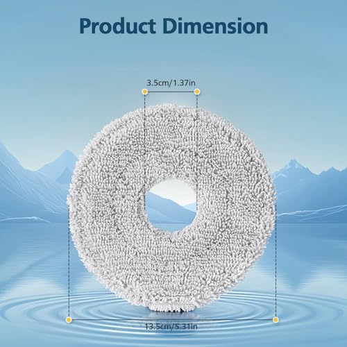 6-Pack Mop Pads for Dreame L40 Ultra/X40 Ultra/X50 Ultra/L50 Ultra/L10S Ultra/ L10s Pro Ultra Heat/L10S Ultra Gen2/L40S Ultra/X30 Ultra/L10 Ultra Robot Vacuum, Washable Microfiber Replacement Pads