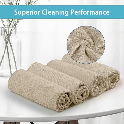 HOMEXCEL Brown Microfiber Cleaning Cloth, 50 Pack Cleaning Towels for Kitchen, Lint Free, Scratch-Free, Highly Absorbent, and Reusable Cleaning Rags for House, Window and Glass, Cars, 11.5 X11.5 inch - color: Brown