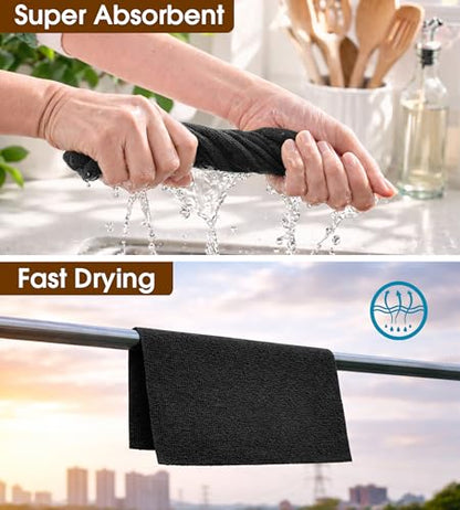 KitchLife Microfiber Cleaning Cloth Roll, 200 Pack - Tear-Away Microfiber Paper Towels, Lint-Free, Reusable, Washable for Kitchen, Car, Dishes, and Sensitive Surfaces (Black) - color: Black, size: 100 Pack x 2