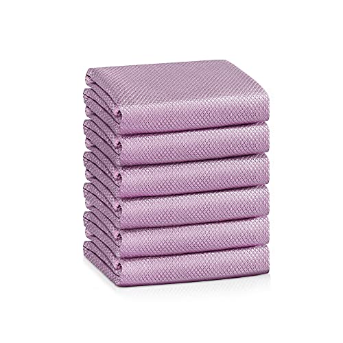 Easy Clean Fish Scale Nanoscale Cleaning Cloth,Streak Free Microfiber Glass Cleaning Cloths for Window Mirrors Windshields,Lint Free Microfiber Polishing Cleaning All-Purpose Towel Pack of 6(Purple) - color: Purple