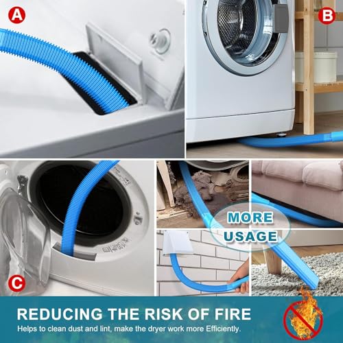 Sealegend 58-Pieces 40-Feet Dryer Vent Cleaner Kit, Dryer Cleaning Tools, Include Omnidirectional Blue Dryer Lint Vacuum Attachment, Dryer Vent Brush, Universal Vacuum & Dryer Adapters - size: 40 Feet
