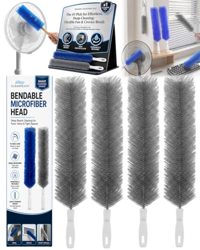 Bendable Microfiber Head Reusable Dust Remover 360° Flexible Fan Duster Brushes Cleaning Tools for Blinds Cleaner Brush Ceiling Blind Vent Ultimate Multi Purpose Dusters Home Upgrades(4PCS-B) - color: 4pcs-b
