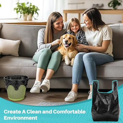 Trash Bags - 35PACK 4 Gallon Garbage Bags with Handle, Black Plastic Trash Bag for Bathroom, Garbage, Strong Plastic Trash Can Liners for Kitchen, Office, Bathroom Can, Large Capacity for Home Storage