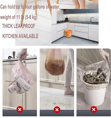 4 Gallon Bathroom Trash Bags,120 Count 6 Rolls Small Trash Garbage Bags, Strong Thin Material Disposable Trash Bags for Office, Home Waste Bin (4Gallon Gold, 120 Count) - color: 4Gallon Gold