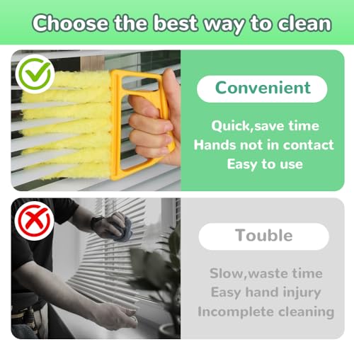 Blind Cleaner Duster Tool,Upgrade Detachable Window Blind Cleaner Tool,7 Fingers Dusting Cleaner Mini Blind Duster Brush for Wood Blinds Air Conditioner Vents Fans Car Vents Cleaning (White/3pcs) - color: White/3pcs