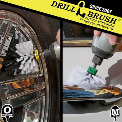 Car Cleaning Supplies - Truck Detail Brush - Wheel Brushes - Car Tire Cleaner - Truck Toolbox Scrubber - Windshield Glass Cleaner Brush - Home Leather Cleaning Tool - Carpet and Upholstery Scrubbing - color: White