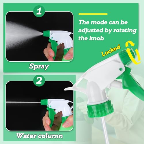 6Pcs Spray Bottle Replacement Nozzle- Reusable Quality Trigger Spray Nozzles with Mist Stream Sprayer, Fit Standard 28/400 Neck 32oz, 16oz, 8oz Bottles for Garden Home Kitchen Office Gifts, Green - color: Green