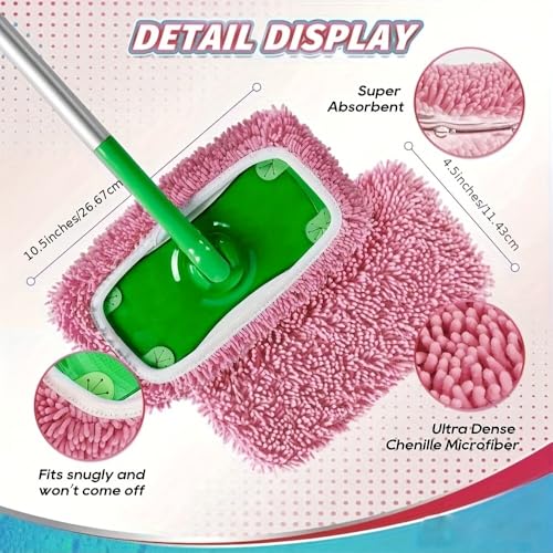 1Pc Washable Microfiber Mop Pad, Reusable Wet and Dry Floor Cleaning Cloth for Home Floor Cleaning