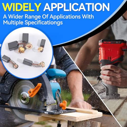 70PCS Electric Motor Carbon Brushes Set, 11 Assorted Sizes, Thicker Copper Wire, Premium Graphite Replacement for Power Tools, Drills, Grinders, Vacuum Motors Repair Kit