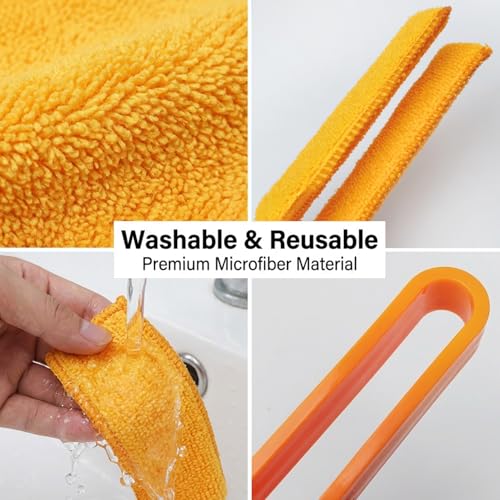 4 Pack Blinds Duster, Duster Brush with 8 Microfiber Sleeves, Dust Remove Tools for Venetian Blind, Air Conditioner Vents, Fans, Car Vents