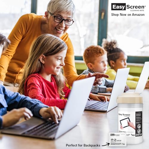Easy Screen Cleaning Wipes, Electronic Screen Cleaning, Laptops, Monitors, Phone, Tablet, TV Screen Cleaning Wipe, 70 Wipes per Canister, Large 9"x 6" Durable Wipe - size: 1 Count (Pack of 70)