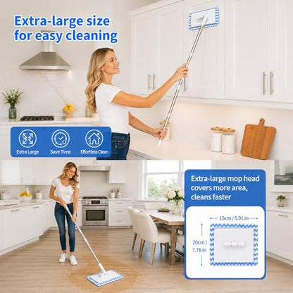 Hands Free Flat Mop Mini Mop Cloth Changing Replacement Package Microfiber Cleaning Cloth, Soft Absorbent Rags Replacement 10 Cleaning Cloths Easy Cleaning - color: 10*cloth
