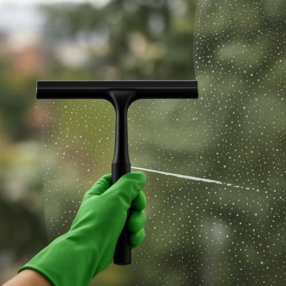 Stainless Steel Shower Squeegee for Shower Glass Door with Adhesive Hook, Bathroom Cleaner Tool, Bathroom Household Window Mirror Squeegee for Glass Doors, Cleaning Tile Wall, Car, 10 inch