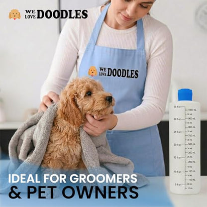 Dilution Bottle for Dog Shampoo, Mixing Bottle for Professional and Home Grooming, for Shampoo, Conditioner, and Solutions, Unscented, 35 oz (3 Pack) [We Love Doodles] - color: Pack of 3