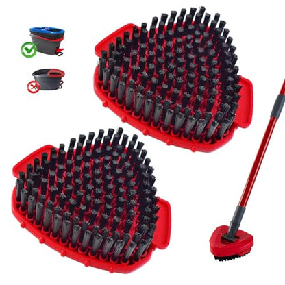 Scrubber Mop Head for Ocedar, Upgrade Scrub Brush for Ocedar, Spin Mop Scrub Brush Head for O Cedar RinseClean 2-Tank, More Bristles Scrub Brush Attachment for Bathroom, Deck, Kitchen Floor Cleaning - size: Scrubber Mop Head-2Tank
