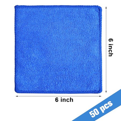 Tanlade Microfiber Cleaning Cloth 6"x6" Cleaning Rags Reasonable Kitchen Towels Microfiber Towels Cars Wash Dry Erase Cloth (Blue,50 Pcs) - color: Blue, size: 6 x 6 Inch