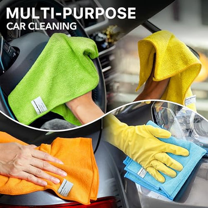 Simple Houseware Microfiber Cleaning Cloth 50 Pack, 12" x 16", 4 Colors - size: 50-Pack