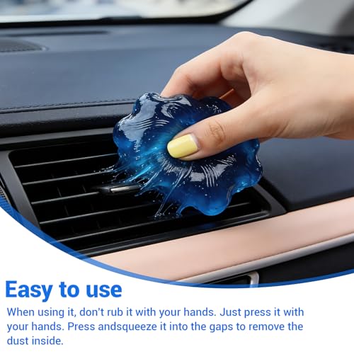 3 Jars Car Cleaning Gel, Auto Interior Cleaning Putty with Puller, Dust Remover for Car Vents, Keyboard & Detailing