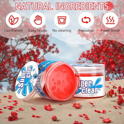 TeSabMi Car Cleaning Gel Car Cleaning Putty Car Putty Car Interior Cleaner Car Slime Car Detailing Kit Car Accessories Gifts for Men Women Stocking Stuffers Red - color: A Red