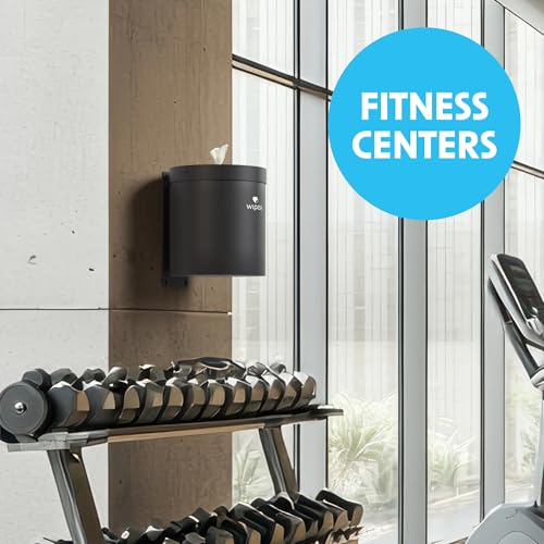 Wipex Black Wet Wipe Wall Dispenser: Durable Steel & Premium Silicone Port, Easy to Mount Wall Dispenser for Gym Wipes - Fits Sanitizing Refill Rolls, Perfect for Schools, Fitness, & Public Facilities
