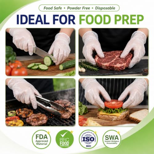 Disposable Plastic Gloves Food Handling Service Gloves Disposable For Cooking - style: White100pcs