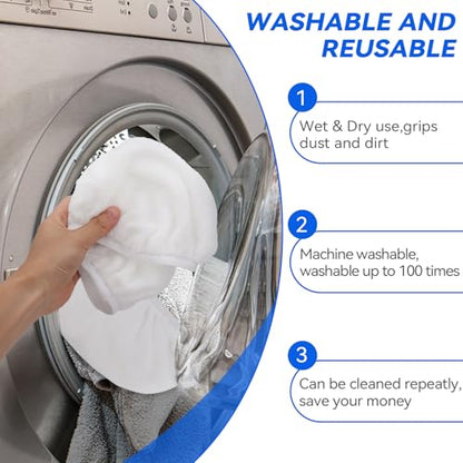 8"x15" Mop Replacement Head Compatible with Cedar Hardwood Floor'N More Microfiber Mop- Reusable Mop Pads Refill Cotton Cloth Mop Covers for Wet and Dry Use - 15x8 Inch - 8 Pack - color: White 8 Pack