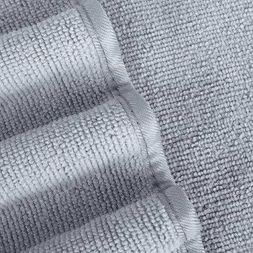 POLYTE Premium Lint Free Microfiber Washcloth Face Towel, 13 x 13 in, Set of 6 (Gray) - color: Gray
