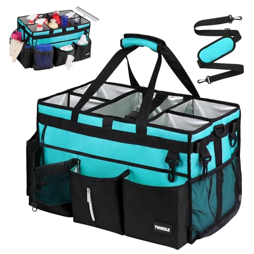 Extra-Large Wearable Cleaning Caddy With Detachable Divider,Cleaning Caddy For Cleaning Supplies Large Cleaning Supply Caddy With Adjustable Shoulder Strap & Waist Belt For Cleaners,Mint Green - color: Mint Green, size: Extra-Large