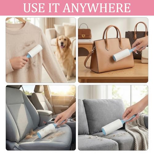 12 Pcs Mini Lint Roller Travel Size Portable Travel Lint Roller for Purse Pet Hair Clothes Furniture Car Compact Lint Bursh Sticky Small Cat Hair Removal Tool Gifts 360 Sheet - size: 12PCS-360 Sheet