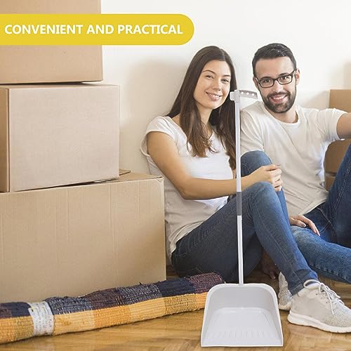Healifty Broom Heavy Duty Dustpan Broom Set Household Floor Cleaning Tools Broom Dustpan Set 1 Set White - color: Color2
