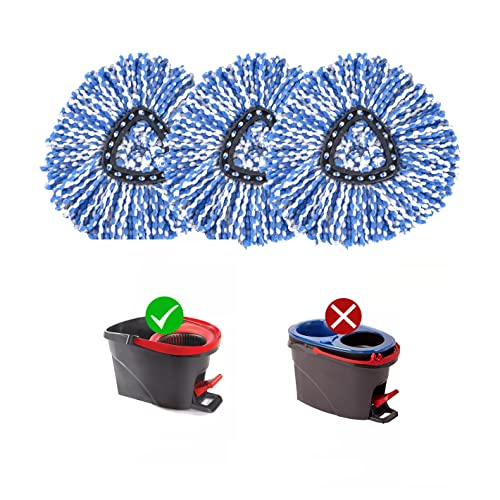 Matthew Cleaning 3Pack Blue Microfiber Spin Mop Replacement Head Compatible with EasyWring Spin Mop Replace Head-EasyWring High Absorbency,Machine Washable,Microfiber Spin Mop Refills - color: Blue, size: 3 Count