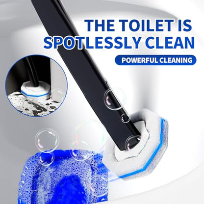 Disposable Toilet Brush - Toilet Bowl Cleaner, Toilet Cleaning Supplies, Toilet Brush with Holder, Toilet Bowl Cleaner Wands，40 Refills for Toilet Cleaning and Hygienic Bathroom Maintenance - style: Toilet brush+40 refills