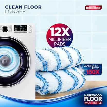 Millifiber Microfiber Mop Refills 15x8 in., 12-Pack (Mop is Not Included) - color: White-grey, size: 12 Count (Pack of 1)
