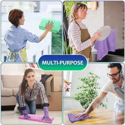 Newwiee 3 Pcs Extra Large Microfiber Cleaning Cloth 30" x 20" Washable Reusable Microfiber Towel Streak Free Lint Free Cloth for Cleaning Home Glass Office Window Bathrooms (Pastel Colors) - color: Pastel Colors