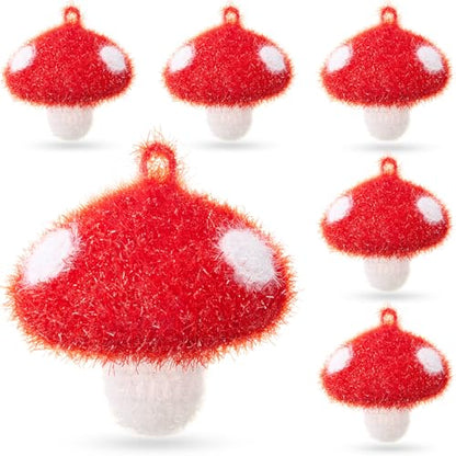 Breling 6 Pieces Mushroom Shape Dish Sponge Dual Sided Non Scratch Dish Washing Scrubbers, Reusable Household Cleaning Kitchen Tools for Dishwashing Washing Dishes Cookware - style: Mushroom