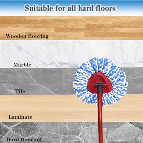 Mop Heads Replacement for O-Ceda Easy Wrin Spin Mop, Microfiber Spin Mop Refills, 4 Packs Mop Head Replacement Easy Cleaning Machine Washable - color: #5 Blue