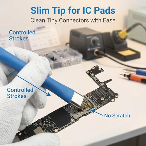 Anti Static Brush Set, Small Cleaning Brush for Phone Motherboard Solder Pad Work, Blue Precision Bristles, Handy Tool for Electronics Cleaning, 2 Pieces Repair Kit
