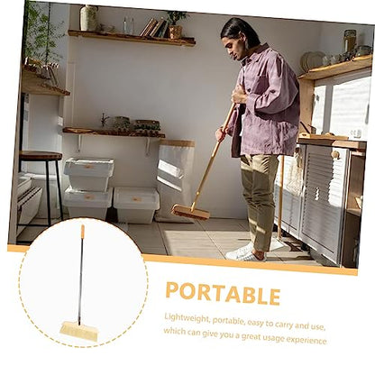 Wood Broom Long Handle Bristle Broom Soft Bristles Tile Surface Heavy Duty Cleaning Brush