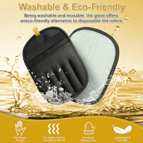 Pet Hair Remover Glove for Furniture, Electrostatic Dog & Cat Hair Removal Mitt, Reusable Pet Fur Remover for Couch, Carpet, Bedding, Clothes, Easy Cleaning Tool for Dog Hair and Cat Fur