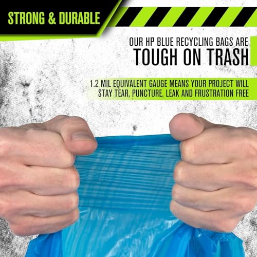 Aluf Plastics 12-16 Gallon 1.2 MIL (eq) Blue Industrial Strength Trash Bags - 24" x 31" - Pack of 1000 - for Industrial, Home, & Recycling - style: 12-16 Gal, 1.2 Mil Equiv, 1000 Count