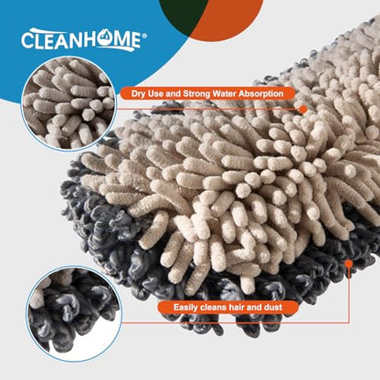 CLEANHOME Mirofiebr Dust Mop with 7 PCS Washable Mop Pads and Extendable 55” Long Handle, Multifunction Floor Mop for Hardwood,Marble,Laminate,Tile Floor Mopping