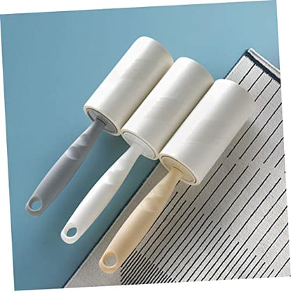 BESPORTBLE 2pcs Portable Roller Sticky Paper Set for Hair Removal Tearable Lint Roller with Sticky Replacement Paper for Clothes Pants and Furniture White