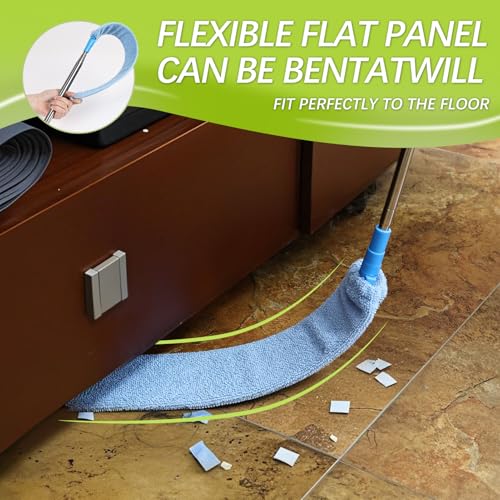 4PCS Microfiber Duster Kit, 3 in 1 Microfiber Dusters Retractable Gap Dust Cleaner and Chenille Duster with 83 inches Extra Long Extension Pole for Cleaning Ceiling Fan, High Ceiling - size: 30-98inch-4pcs