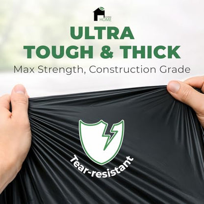 EconoHome 55-60 Gallon Contractor Garbage Bags - 2.8 Mil Extra Thick Heavy Duty Trash Bags for Construction, Lawn & Yard Cleanup, Demo & Commercial Use - Made in USA - Extra Large, 38x53" - 50-Count - style: 50 pack