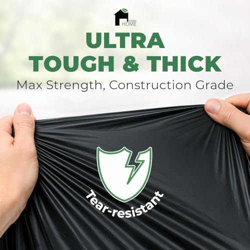 EconoHome 55-60 Gallon Contractor Garbage Bags - 2.8 Mil Extra Thick Heavy Duty Trash Bags for Construction, Lawn & Yard Cleanup, Demo & Commercial Use - Made in USA - Extra Large, 38x53" - 100-Count - style: 100 pack